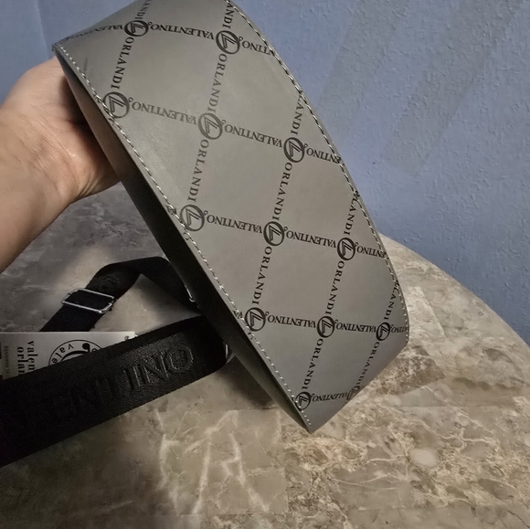 Valentino Orlando Black/Grey Crossbody Bag w/ Coin Pouch NWT - Picture 4 of 11